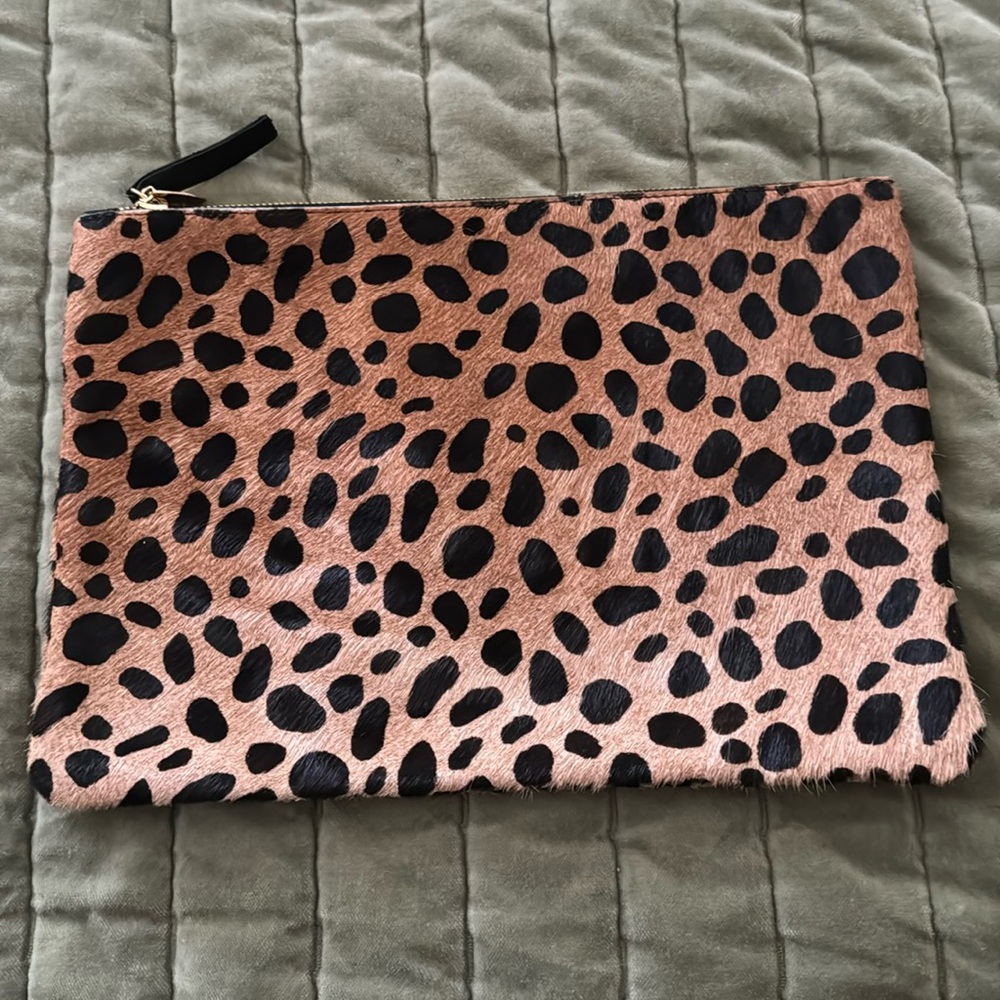 Clare V Leopard Clutch